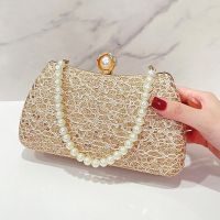 Hot selling Cheongsam happy wedding banquet matching dress bag golden retro clutch female celebrity