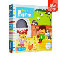 Busy farm parent-child interaction fun push-pull sliding mechanism operation book toy cardboard book childrens Enlightenment English rhyme picture book