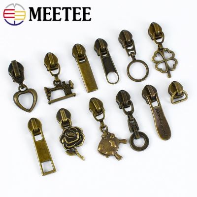 ✻◄♀ 10/20/50Pcs 5 Brass Zipper Slider for Nylon Zips Luggage Tape Zippers Puller Lock Head Repair Bag Clothes Decorative Zip Pull
