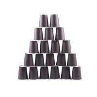 60 Paper Cups (9Oz) - Plain Solid Colours Birthday Party Tableware Catering(Black)