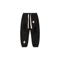 EH7P Chrome Hearts 23 autumn and winter New 380g hole splash ink sweatpants leather embroidered logo mens and womens casual pants trousers