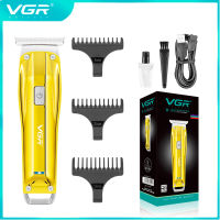 VGR ใหม่น้ำมันหัวเฟดเดอร์ USB ชาร์จ0หัวตัดเกียร์คู่ปรับแกะสลักโลหะ Clipper ผม V-955