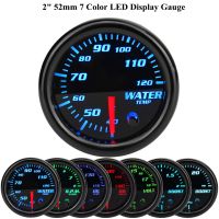 2 52mm 7 Color LED Gauge Car Mechanical Boost PSIBAR Oil Press Oil Temp Water Temp RPM Tach Vacuum Volt Universal Meter