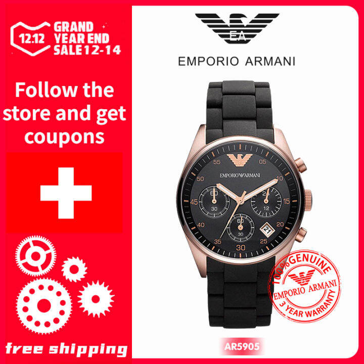 EMPORIO ARMANI Men's Watch AR5905 Chronograph Silicone - Rose Gold ...