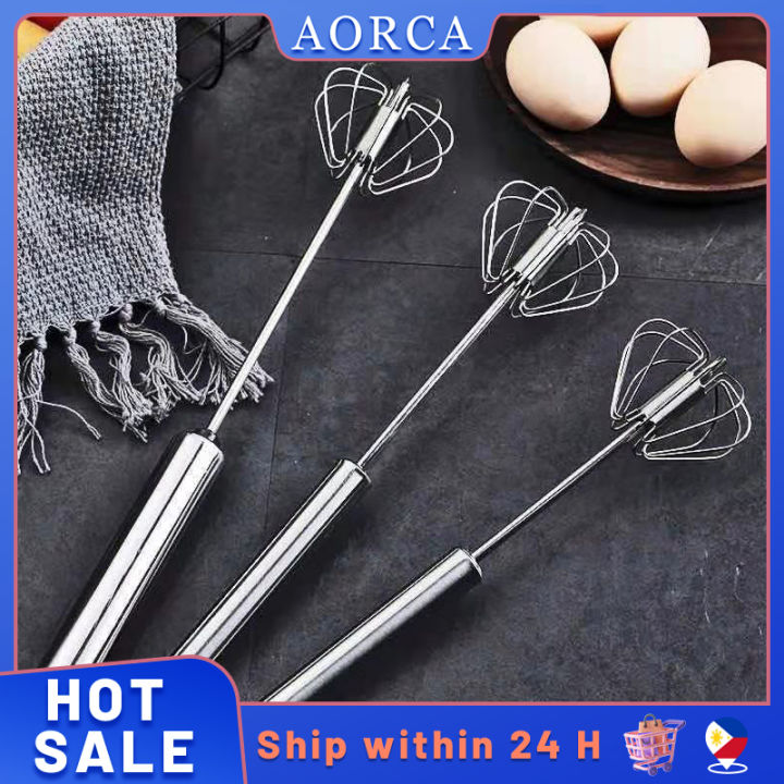 1 Pcs Rotary Manual Hand Whisk Egg Beater Mixer Blender & 1 Pcs