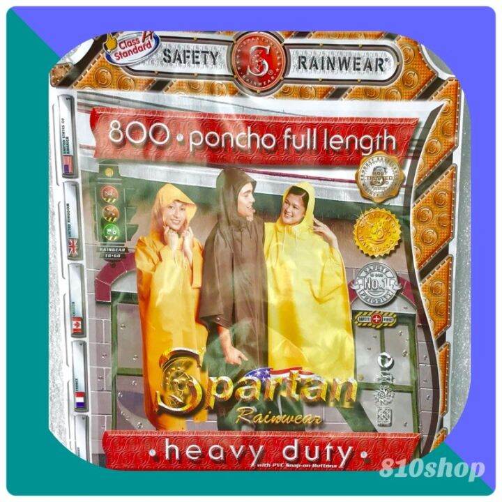 Spartan Heavy Duty Poncho Rain Coat High Quality Motorcycle Bicycle