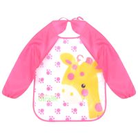 Waterproof Long Sleeve Coverall Baby Animals Toddler Scarf Feeding Smock Apron