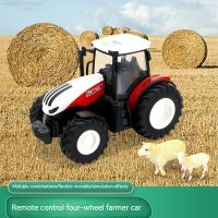 New Rc Car 1:24 Eight Wheeled Farmer Car Farm Transport Car Fattening Machine Tractor Inertia Pullback Model Toy Kids Gift