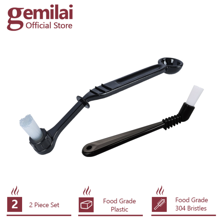 Espresso Machine Group Head Cleaning Brush with Spoon Plastic Nylon