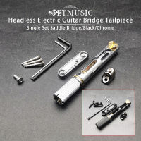 ชุดเดียวอานหัวขาดกีตาร์ไฟฟ้าสะพาน Tailpiece พร้อมประแจสำหรับหัวขาดกีตาร์ไฟฟ้าสีดำ โครเมี่ยม