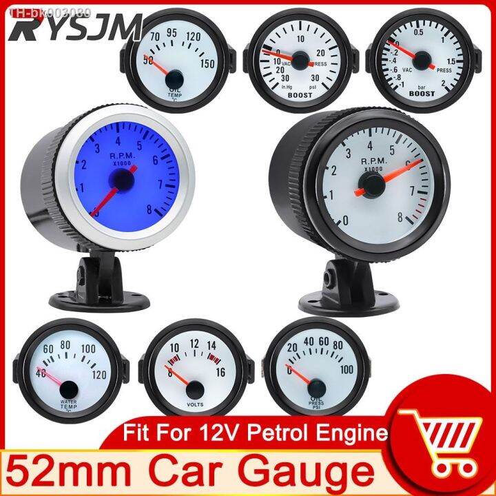 HD 52mm Car Tachometer Turbo Boost Gauge PSI BAR Water Temp Oil Temp