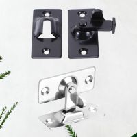 2Pcs Barrel Bolt 90 Degree Solid Door Latch Bolt 304 Stainless Steel Lock Sliding Door Right Angle Buckle(Black Silver)