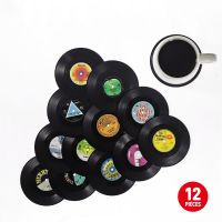 6/12 Pieces Retro Record Coasters For Drinks Absorbent Vinyl Disk Coasters Effective Protection Of The Desktop To Prevent Damage