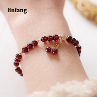 Linfang ใหม่สไตล์แสงหรูหราซอกออกแบบแฟชั่นคริสตัลโกเมนสร้อยข้อมือผู้หญิง