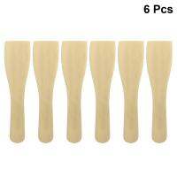 6pcs Wooden Spatula Small Non-stick Heat Resistant Cooking Shovel Wood Turner Kitchen Utensils for Restaurant