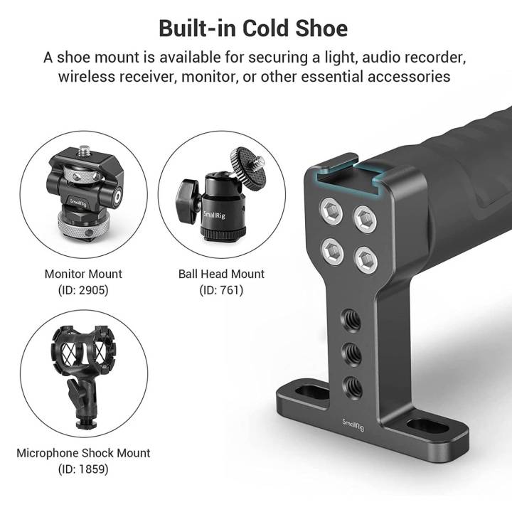 smallrig-ที่จับกล้องด้านบนพร้อมฐานรองเท้าเย็นด้านบนสำหรับกรงกล้อง-dslr-ยางกล้องวิดีโอ1446