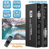 2x โปรเซสเซอร์2ตัวควบคุมวิดีโอติดผนัง1X2 1X3 1X4 2X1 3X1 4X1 4X1 4K HDMI DVI ตัวควบคุมวิดีโอติดผนังทีวีวีดีโอเย็บติดผนัง