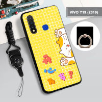 เคส TPU แบบนิ่มสำหรับ VIVO Y19 2019/Y5S เคสโทรศัพท์คลุมทั้งหมดเชือกและฝามีที่ถือวงแหวนโทรศัพท์กันรอยขีดข่วนแบบแฟชั่น