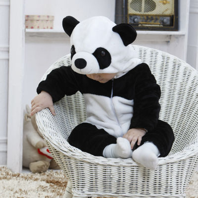 Panda Kigurumis Baby Children Kids Cartoon Animal Cosplay Costume Warm Soft Flannel Fancy Winter Onesie Cute Pajama Body Suit