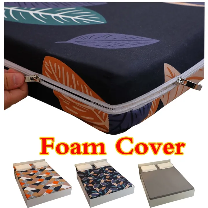 Uratex Foam Cover with Long Zipper 2 Sides Bed Sheet Cover 4/6 inch