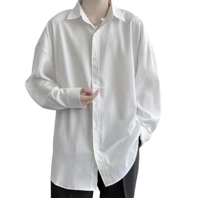 ♦เสื้อสีบริสุทธิ์สำหรับผู้ชายสีทึบโอเวอร์ไซส์ทันสมัยสำหรับผู้ชาย,สินค้าผลิตตามสั่งเสื้อฤดูใบไม้ร่วง22-23KemejaMusimGugur