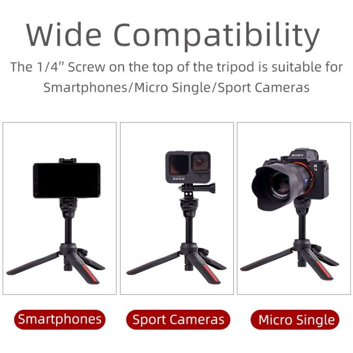 xiletu-cd5-vlog-mini-tripod-with-360-ball-head-amp-cold-shoe-selfie-stick-tabletop-tripod-for-camera-iphone-android-phone-dslr