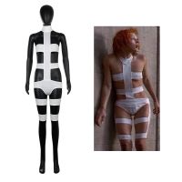 【Lao Zhang Fashion Cosplay】องค์ประกอบที่ห้า Leeloo เครื่องแต่งกายคอสเพลย์ครบชุด Cinquième Élément เซ็กซี่สีขาวบริสุทธิ์ผ้าพันแผลบอดี้สูทชุดคอสเพลย์ฮาโลวีน