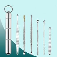 6Pcs/set Ear Cleaner Ear Wax Spiral Pickers Stainless Steel Earpick Wax Remover Curette Ear Cleaner Spoon Ear Clean Care Tool