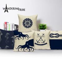 {fabric sofa} SeaCompass ปลอกหมอนพิมพ์ลาย Marine Ship โยนหมอน CasePillowcase Cojines Almofadas