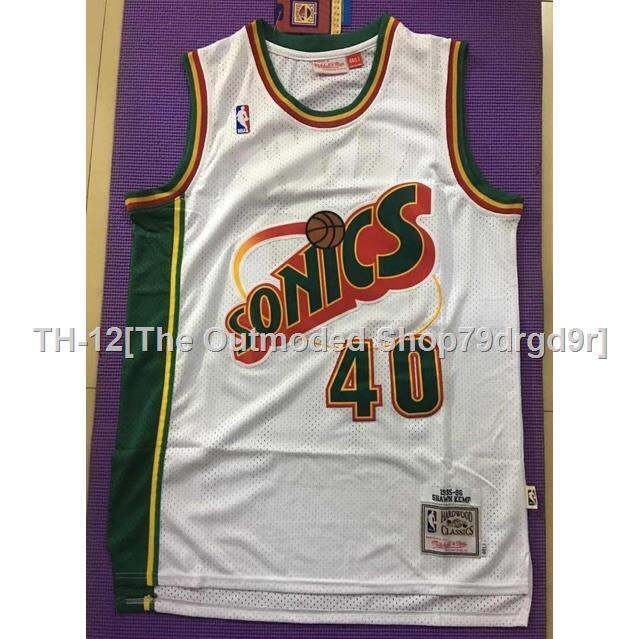 new men Seattle Supersonics 40 Shawn Kemp sonics embroidery basketball