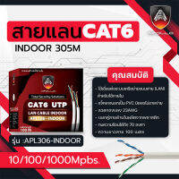 Apollo สายแลน Lan CAT6 UTP  Cable indoor สำหรับใช้ภายใน 305m./Box สายแลนอินเตอร์เน็ท สายสัญญาณสำหรับระบบ NETWORK  และกล้องวงจรปิด CCTV