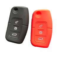 dvvbgfrdt Car Remote Fob Shell Silicon Case For Ford Mondeo Everest Fusion Ranger F250 F150 Escort Explorer 3 Button Flip Key