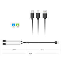 สายชาร์จส่งข้อมูล Usb 2-In-1สายชาร์จอินเตอร์เฟซชนิด C เข้ากันได้กับสวิตช์/PS5/ที่จับ PSVR2