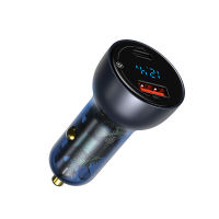 2021Baseus 65W PPS Car Charger USB Type C Dual Port PD QC Fast Charging For Laptop Translucent Car Phone Charger For iPhone Samsung