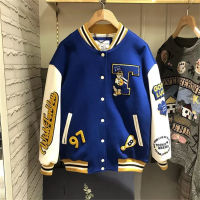 ins jacket female spring and autumn loose 2021 new trendy nd hit color autumn jacket retro Y2K men and women baseball uniform