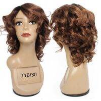 Mogul Hair Cheap Human Hair Wigs Machine Made Wig Ombre Honey Blonde Burgundy Romance Curl Short Hair Wig Indian Non-Remy Hair Gift ของขวัญ