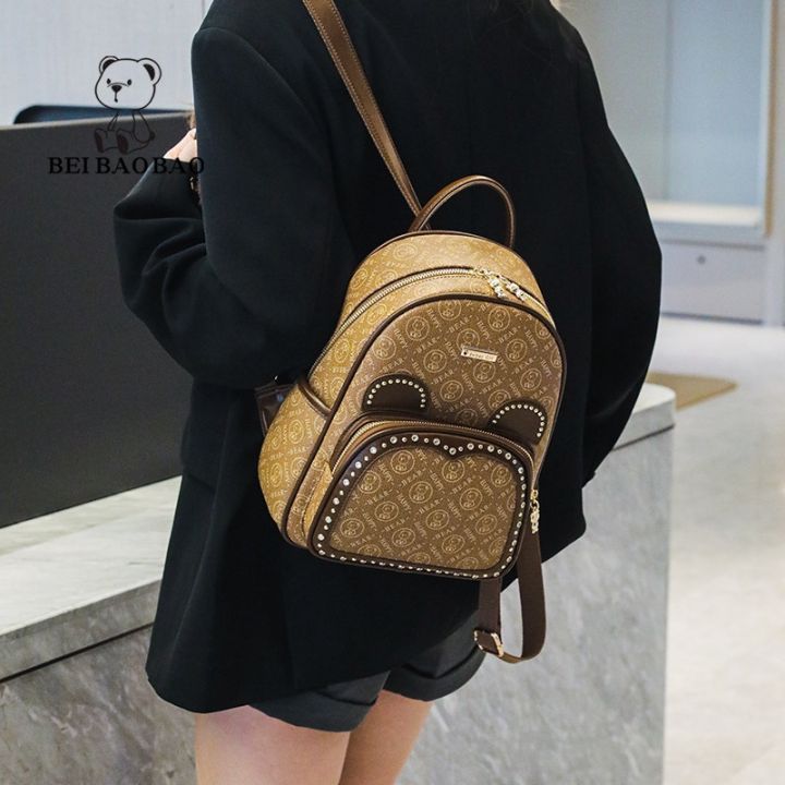 กระเป๋าเป้ผู้หญิง2023ใหม่ความจุขนาดใหญ่แบบกระเป๋าเดินทางขนาดเล็กเก่า
