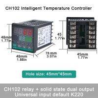 รีเลย์หน้าจอแอลซีดีดิจิตอล PID อัจฉริยะอุณหภูมิตัวควบคุม AC 220โวลต์รีเลย์ CH902สอง CH702รีเลย์ CH102 CH402และเอาต์พุต SSR แบบคู่