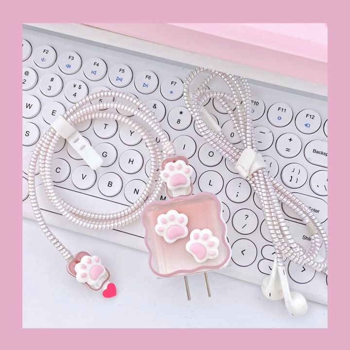 ฝาครอบเครื่องป้องกันที่ชาร์จอุ้งเท้าแมวแสนน่ารักเคสแบตสำรอง18w-20w-ใหม่ใช้ได้กับ-iphone11-12-13-14เคสแบตสำรอง