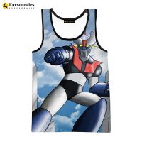 Camiseta sin mangas con diseño 3D de Robot Mazinger Z para hombre, ropa de calle informal a la moda para niños y niñas, novedad