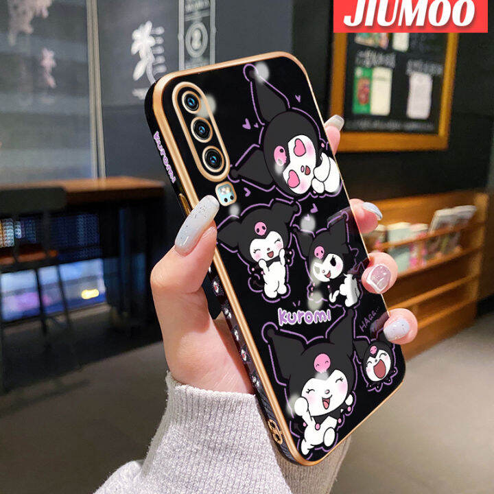 jiumoo-เคสสำหรับ-huawei-p30-p30-pro-p30-lite-เคสลายการ์ตูนน่ารัก-kuromi-ใหม่ขอบสี่เหลี่ยมเคสมือถือกันกระแทกเคสซิลิโคนนิ่มคลุมเต็มฝาหลังเคสป้องกันเลนส์กล้อง