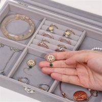 New Portable Velvet Jewelry Display Organizer Box Tray Ring Necklace Holder Ring Earring Bracelet Jewelry Storage Case