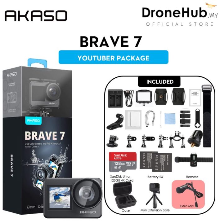 Akaso Brave 7 V2.0 4K30fps 20MP WiFi Action Camera With ElS 2.0