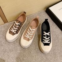 Spot parcel post2023 New Korean Style Leopard Print Biscuit Shape Shoes Fashion All-Match Platform Platform Casual Shoes Student Lace-up Canvas Shoes Spring