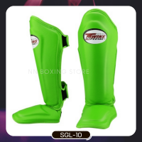 Twins Special Shin Guards SGL-10 Green ( S,M,L,XL) 100% Cowskin Leather Muay Thai Boxing Equipment MMA K1 ทวินส์สเปเชียล สนับแข้ง ป้องกันหน้าแข้ง สำหรับการซ้อมมวย หนังแท้ สีเขียว