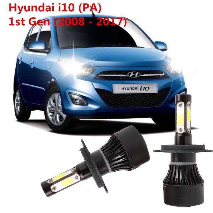 2PCS 4Side LED Headlight Light 6000K Bulb Conversion Kit for Hyundai