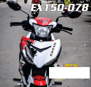 tem trùm exciter 150 trắng đỏ đen samurai, tem ex 150 trắng đỏ