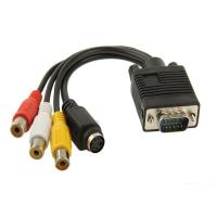 อะแดปเตอร์สายแปลงสัญญาณ VGA ถึง S-วีดิโอเอวีโทรทัศน์ RCA ที่มี2สายออดิโอ (IRepairParts)