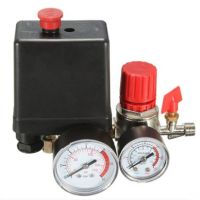 LJLJ-240v Ac Regulator Heavy Duty Air Compressor Pump Pressure Control Switch 4 Port Air Pump Control Valve 7.25-125 Psi With Gauge