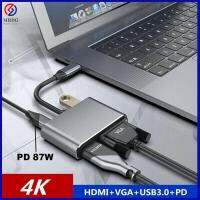 สินค้าดิจิตอลสำหรับโน้ตบุ๊ก Macbook Pro สวิตช์ S20 Samsung S10 USB ชาร์จ3.0 PD 87W อะแดปเตอร์ฮับ Type-C เป็น HDMI VGA ตัวแปลงวิดีโอสัญญาณเสียง